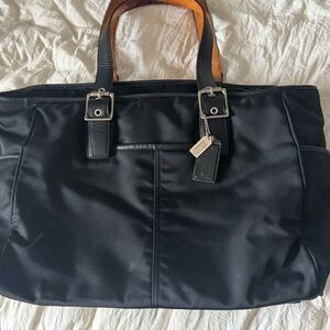 Coach Black and Tan Leather Women's Briefcase